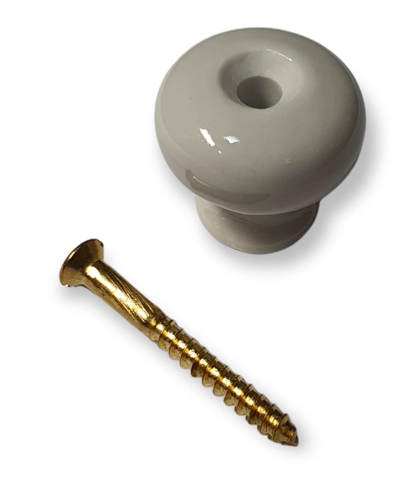 Möbelknopf Art. 4631  Porzellanknöpfe, weiss, glatt. 31mm Ø