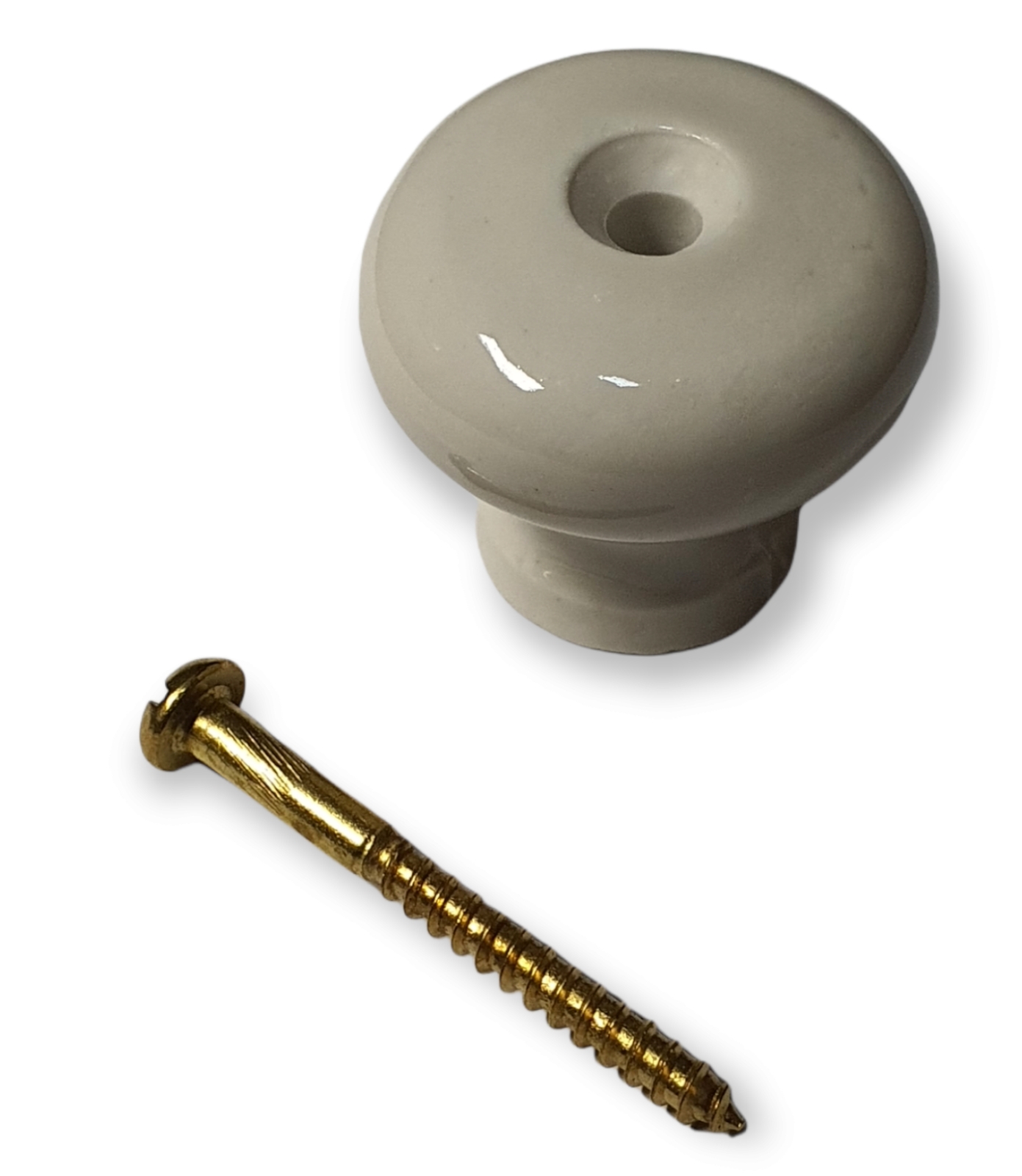 Möbelknopf Art. 4638 Porzellanknöpfe, weiss, glatt. ca. 41mm Ø