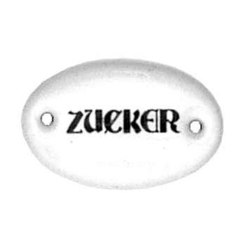 Porzellanschild  Zucker, Art. 4541